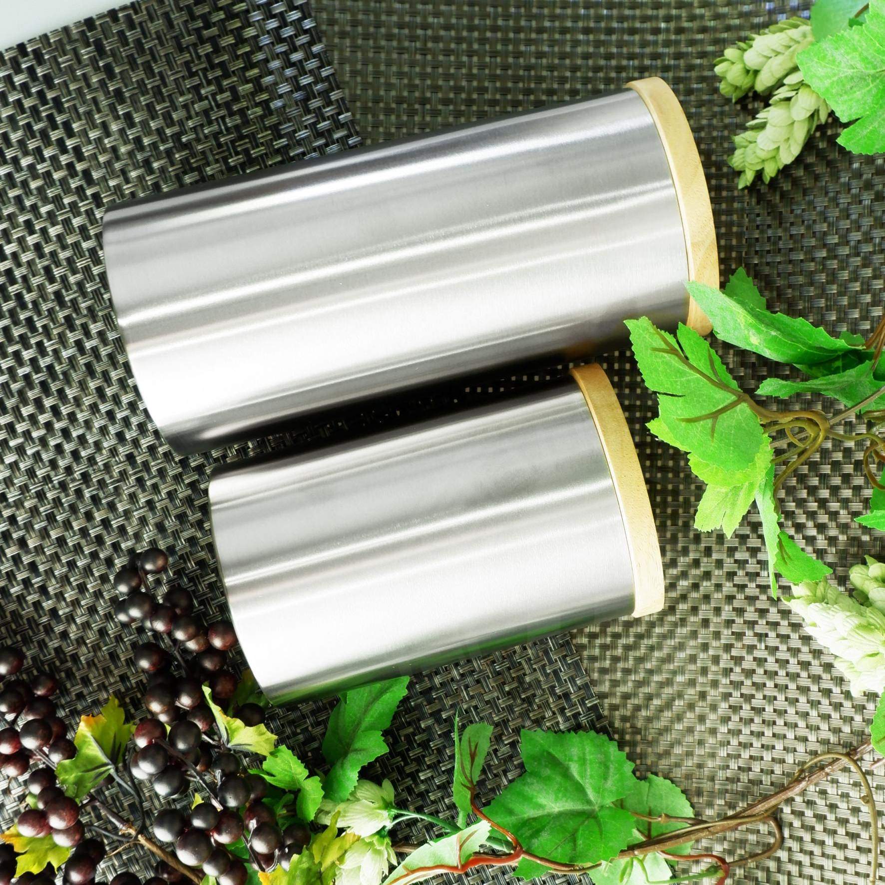 キャニスターL|CERA HL 紅茶 茶葉 ティーバッグ 珈琲 保存容器 高さ22.2cm 直径10.2cm 18/10ステンレス製 ヘアライン仕上げ 24005