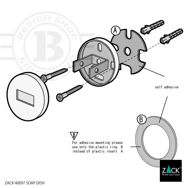 ソープディッシュ|SCALA MP ソープトレー 石鹸置き 壁設置タイプ トレー直径11.5cm 高さ6cm 18/10ステンレス製 ミラーポリッシュ仕上げ 40097