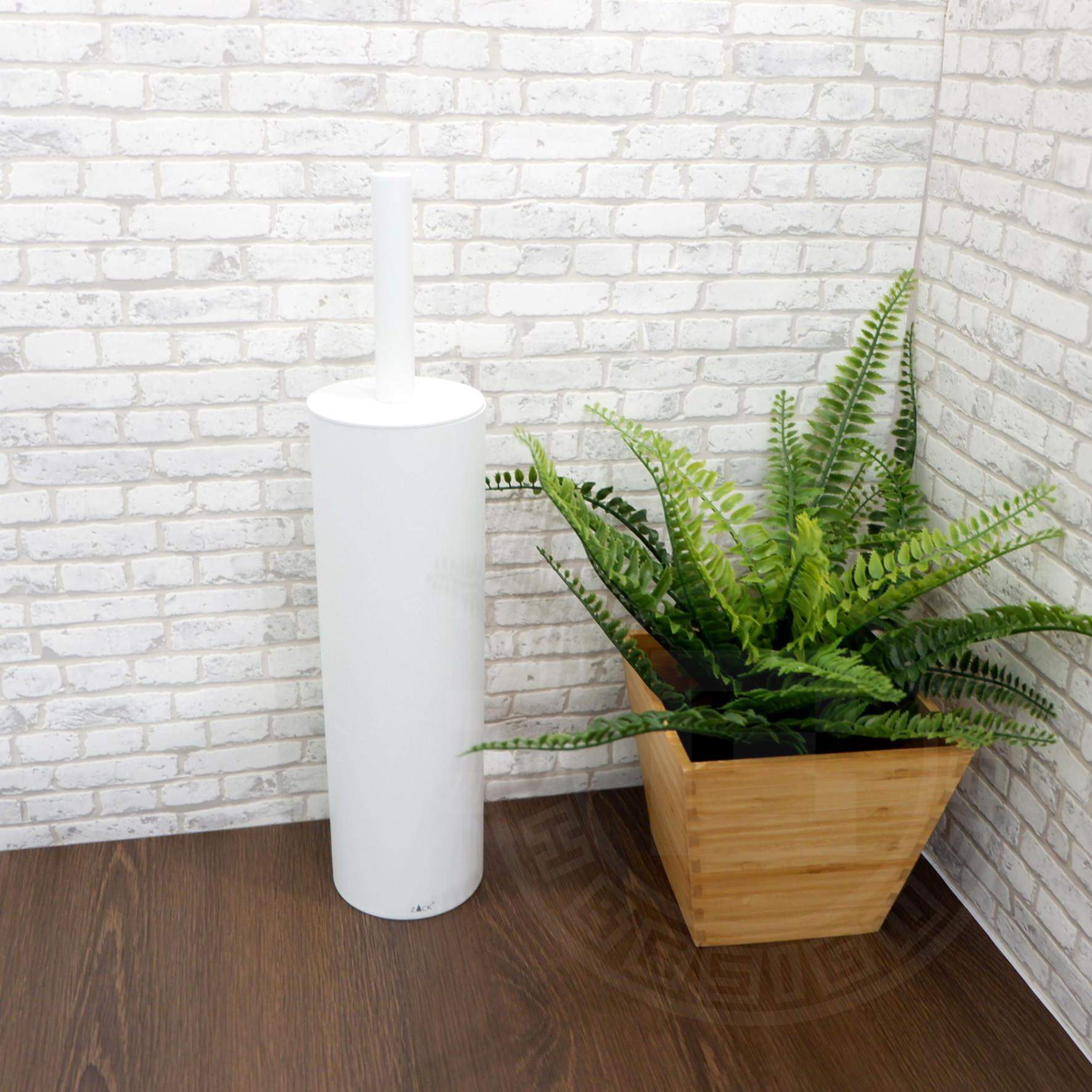 トイレブラシ|TUBO MW 床置きタイプ トイレ掃除 長さ40cm 直径9cm 18/10ステンレス製 マットホワイト 40118