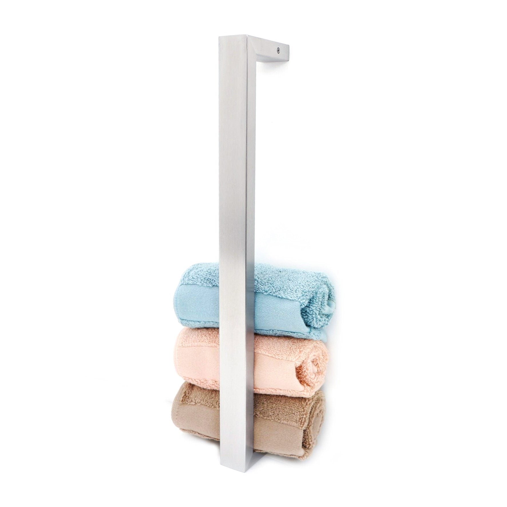タオル掛け|ZACK 40378 LINEA HL タオルホルダー タオルストッカー 壁設置タイプ 高さ40cm 幅8cm 奥行き7cm 18/10ステンレス製 ヘアライン仕上げ 03