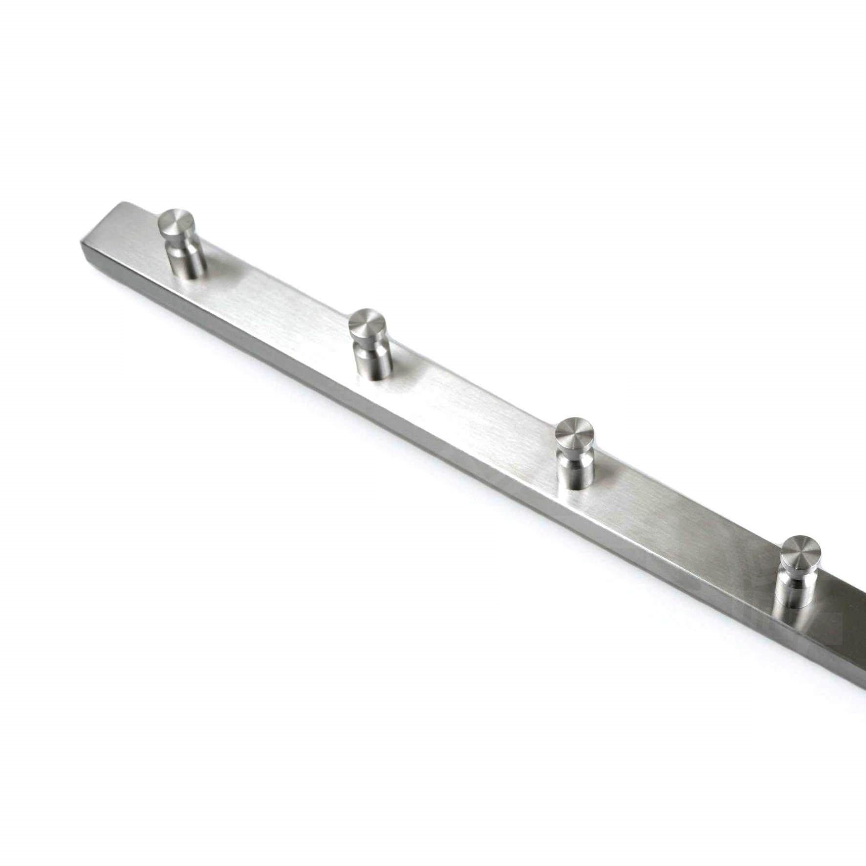 コートラック|ACCOLO HL コートフック ハンガー掛け コート用フック 4本フック 長さ40cm 高さ3cm 厚み1.5cm フック長さ3cm 18/10ステンレス製 ヘアライン仕上げ 50657