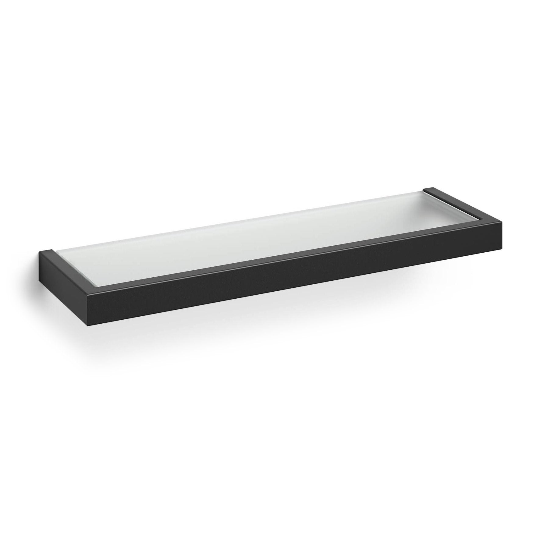 バスルームシェルフ|LINEA MB ガラスのシェルフ シャワーラック バスルームラック バス収納備品置き 洗面収納 壁設置タイプ 幅46.5cm 高さ3cm 奥行き13.2cm 18/10ステンレス製 マットブラック 40574