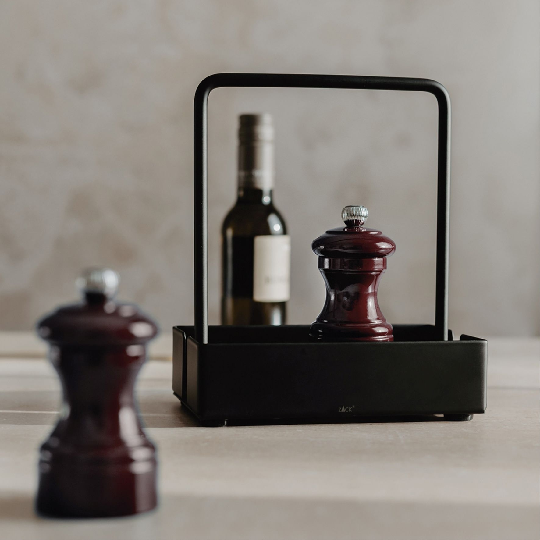 テーブルキャディ(卓上収納)｜20764 UMO MB 卓上トレイ 幅11cm 高さ21cm 18/10ステンレス製 マットブラック