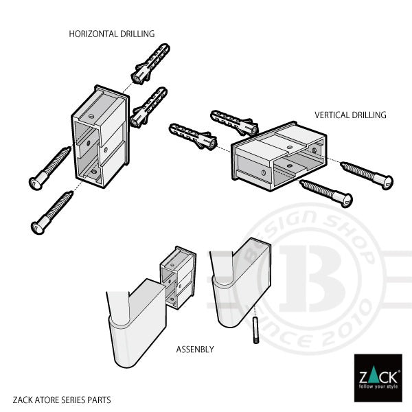 [サンプル品] ZACK 40417B ATORE ドイツZACK社製モダンデザインのトイレットバトラー HL [在庫あり]