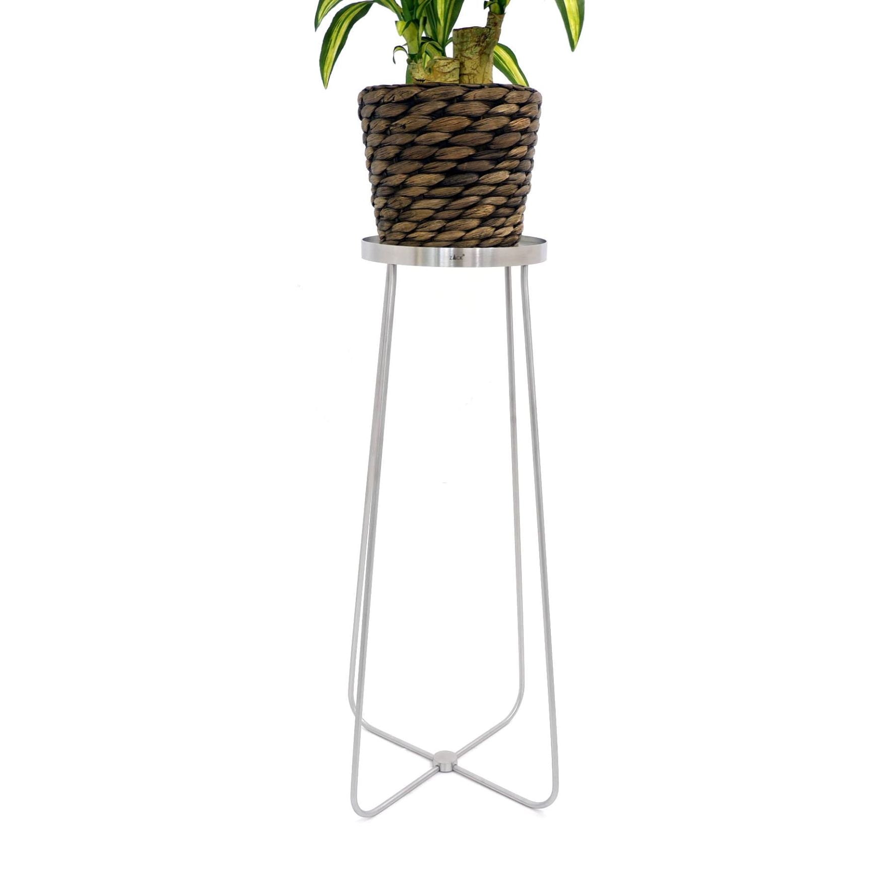 フラワーポットスタンドL｜PLATENA HL ガーデニング 鉢置き 鉢スタンド 高さ52cm 直径27.6cm 18/10ステンレス製 ヘアライン仕上げ 30636