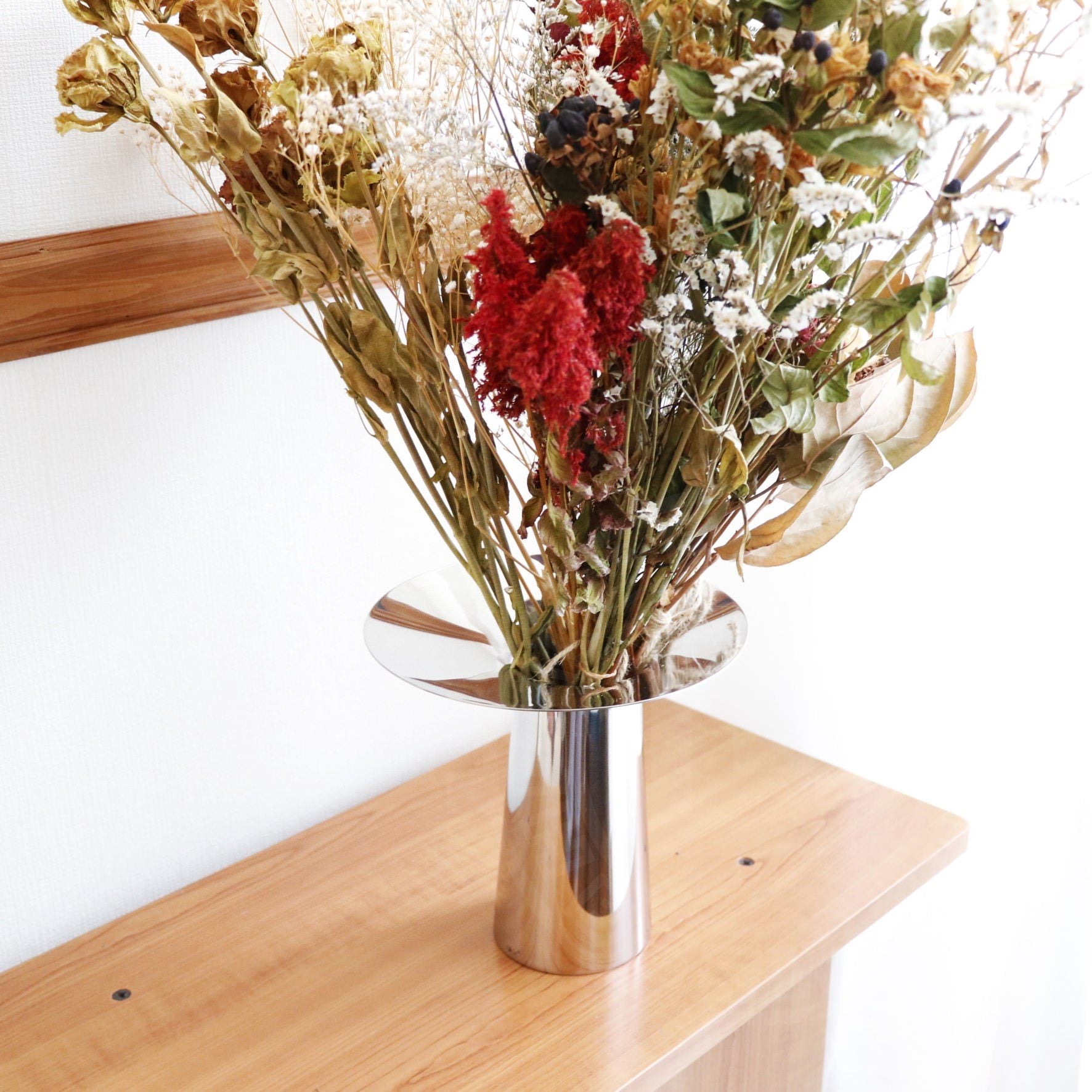 ベースL｜PAREGO MP 一輪挿し 一輪差し 花器 花瓶 高さ19.5cm 幅19.5cm 18/10ステンレス製 ミラーポリッシュ仕上げ 30640