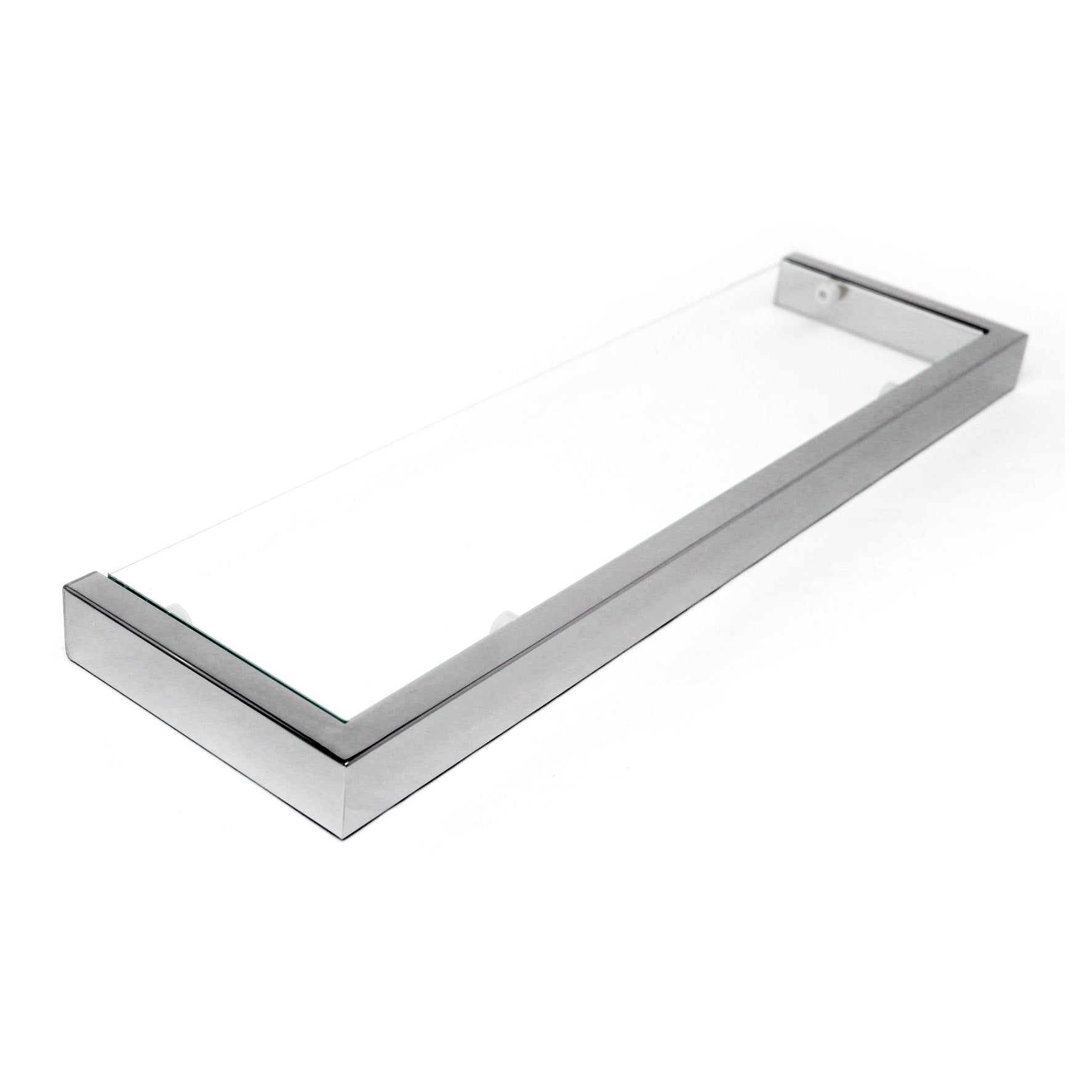 バスルームシェルフ｜ZACK 40029 LINEA MP ガラスシェルフ 洗面収納 壁設置型 幅46.5cm 奥行き13.2cm 高さ3cm ガラス板の厚み0.5cm 18/10ステンレス製 ミラーポリッシュ仕上げ H1 03