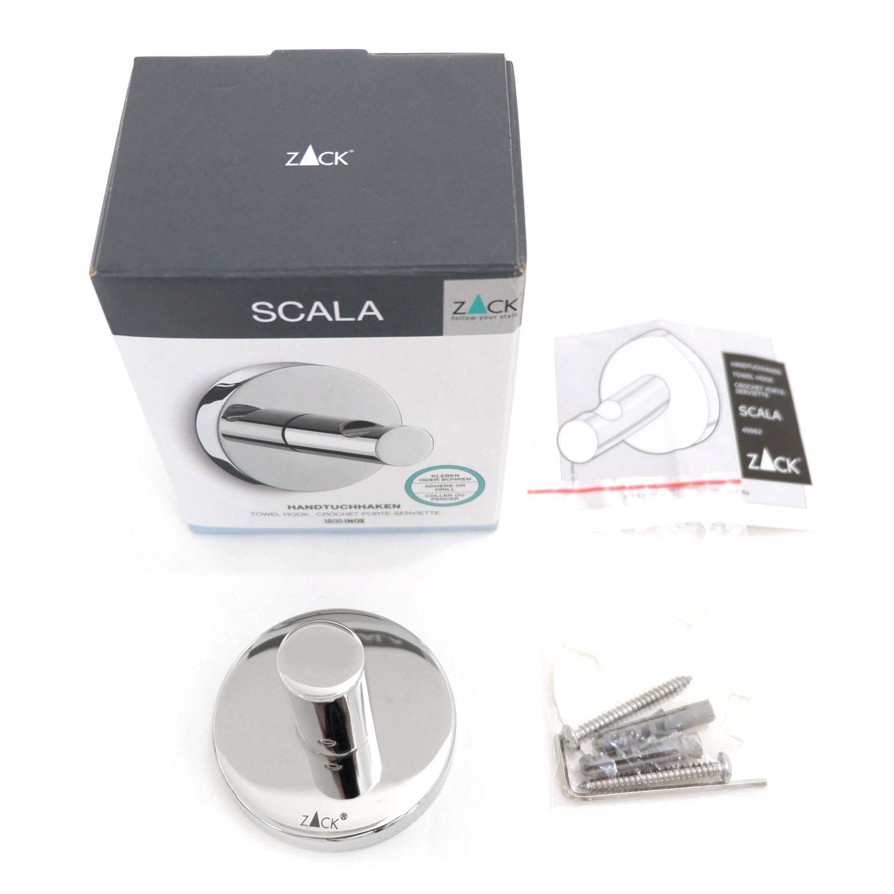 タオル掛け｜SCALA MP タオルフック ループタオル シングルフック 奥行5cm 18/10ステンレス製 ミラーポリッシュ仕上げ 40062