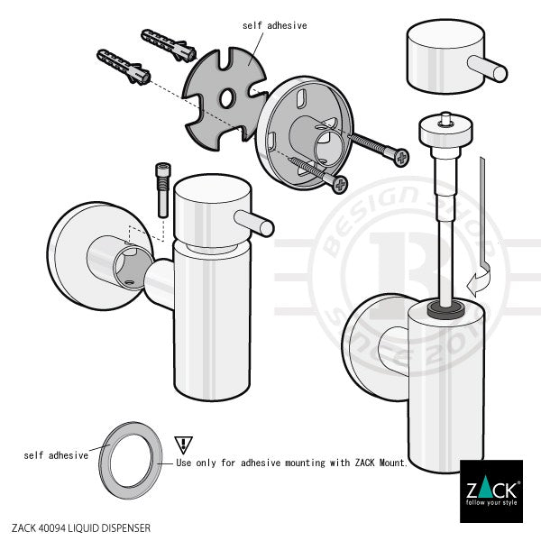 リキッドディスペンサー｜TICO MP 液体用ソープ リキッドソープ 壁設置タイプ 高さ12.6cm 直径5cm 130ml 18/10ステンレス製 ミラーポリッシュ仕上げ 40094
