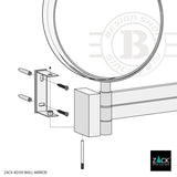 メイクアップミラー｜LINEA HL 壁付けコスメティックミラー 18/10ステンレス製 ヘアライン仕上げ 40109 -
