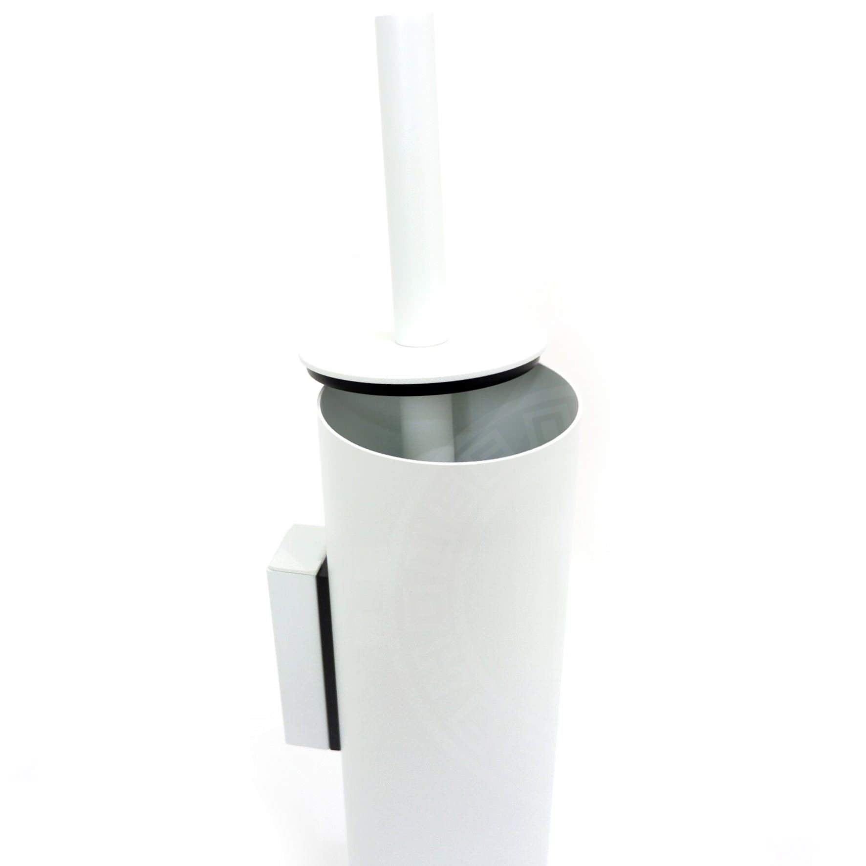 トイレブラシ｜TUBO MW 壁設置タイプ トイレ掃除 長さ40.4cm ケース直径9cm 18/10ステンレス製 マットホワイト 40117