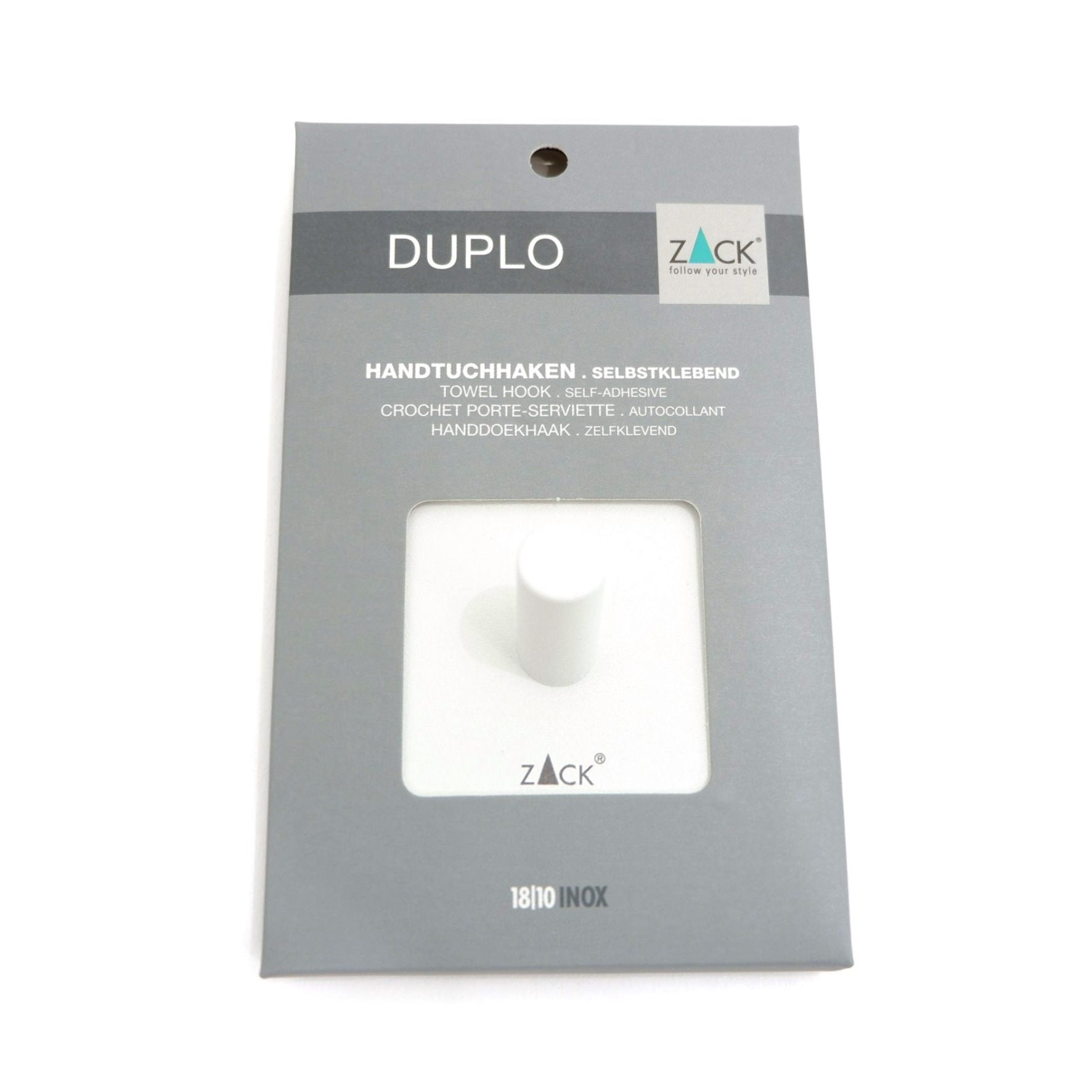 タオル掛け｜DUPLO MW タオルフック タオルホルダー シール接着タイプ 縦5cm 横5cm 18/10ステンレス製 マットホワイト 40154
