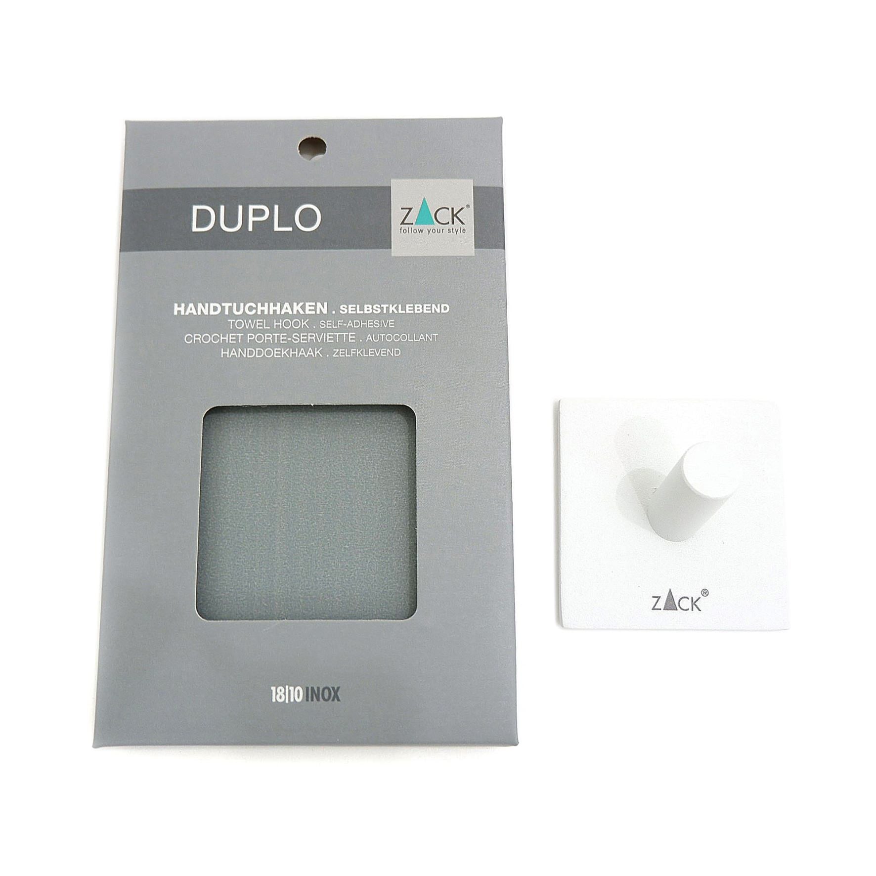 タオル掛け｜DUPLO MW タオルフック タオルホルダー シール接着タイプ 縦5cm 横5cm 18/10ステンレス製 マットホワイト 40154