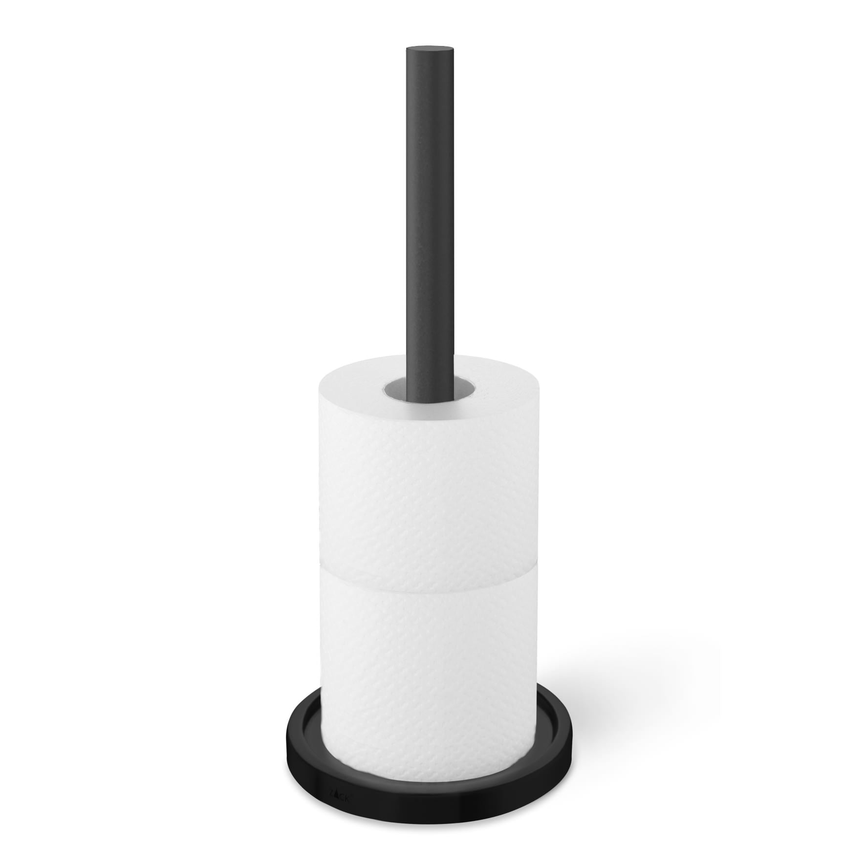 スペアトイレットペーパーホルダー｜MIMO MB ペーパーストッカー ペーパースタンド 高さ37cm ベース直径15cm 18/10ステンレス製 マットブラック 40286