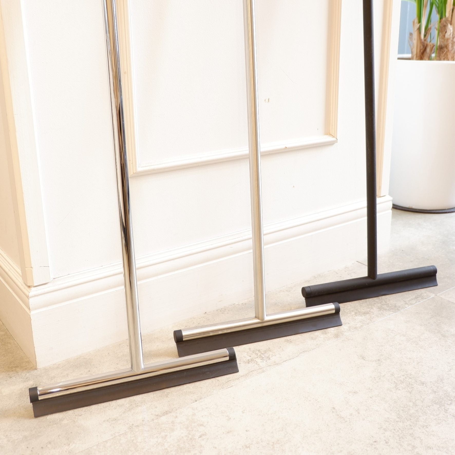 フロアスクイージーL｜JAZ HL フロア用水取りワイパー 水切りワイパー 玄関用スクージー 長さ120cm 幅32cm 18/10ステンレス製 ヘアライン仕上げ 40328