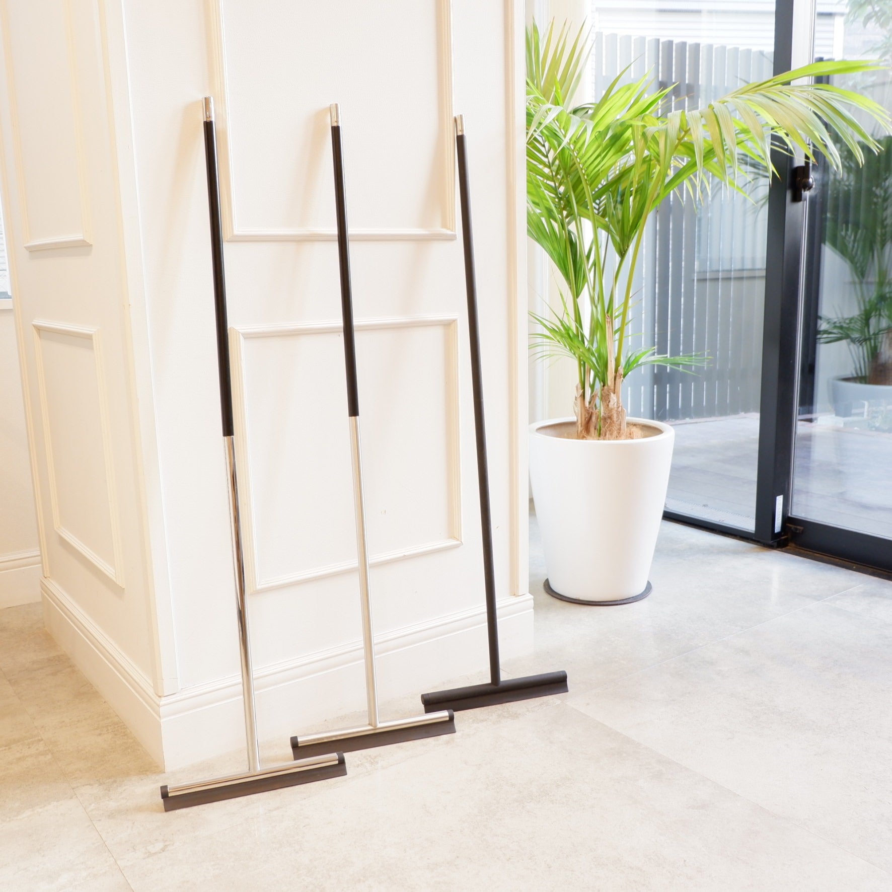 フロアスクイージーL｜JAZ HL フロア用水取りワイパー 水切りワイパー 玄関用スクージー 長さ120cm 幅32cm 18/10ステンレス製 ヘアライン仕上げ 40328