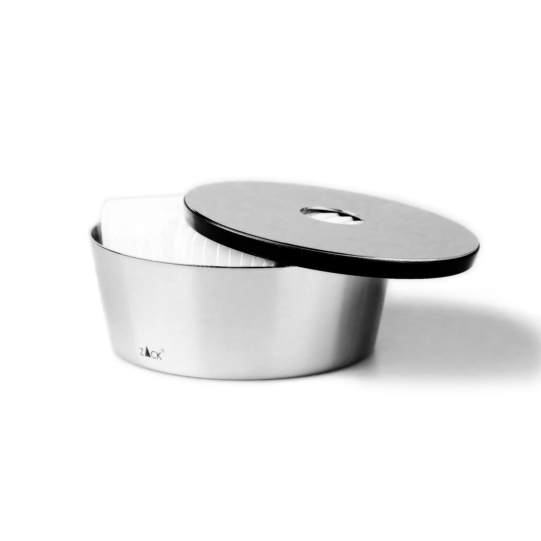 キャニスター｜LYOS MP ツールボックス コットンボックス メイク収納 高さ4.5cm 直径12cm 18/10ステンレス製 ミラーポリッシュ仕上げ 40343