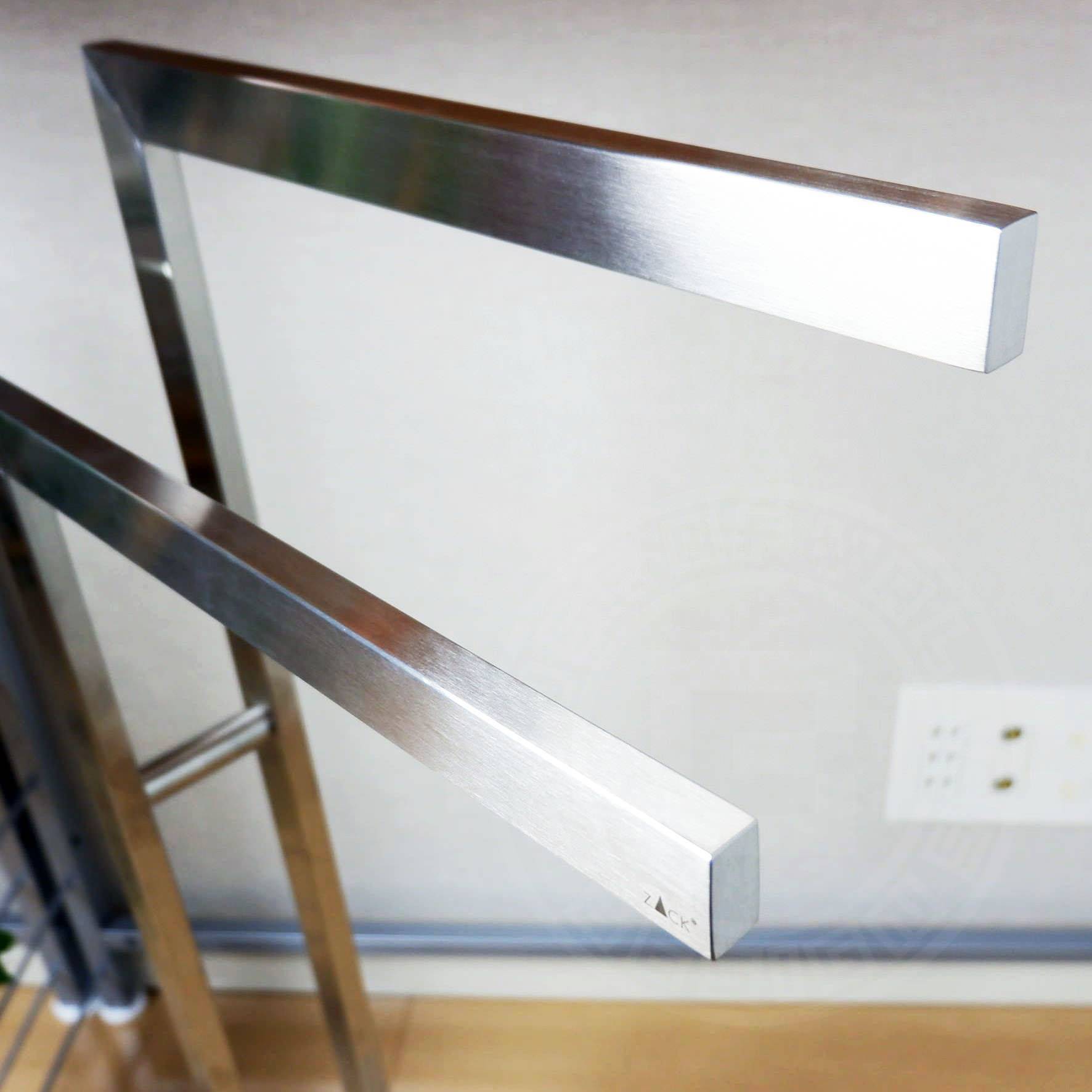 タオル掛け｜LINEA HL タオルスタンド タオルラック ダブルタオルスタンド 高さ80(70)cm バー長さ38.5cm 奥行き15cm 18/10ステンレス製 ヘアライン仕上げ 40377