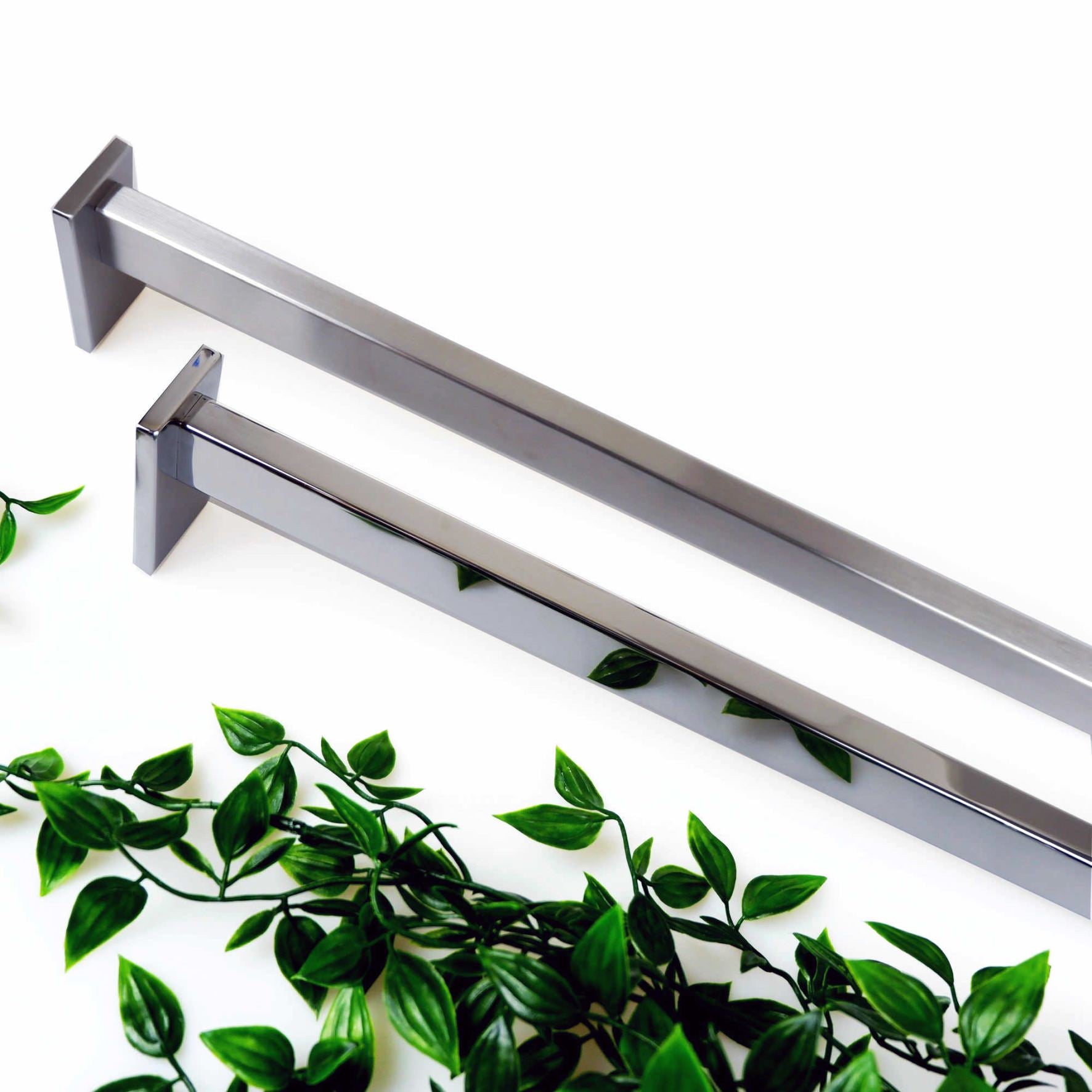 タオル掛け｜LINEA HL ダブルタオルホルダー タオルレール タオルハンガー 壁設置 長さ42.2cm 高さ8cm 幅10cm 18/10ステンレス製 ヘアライン仕上げ 40398