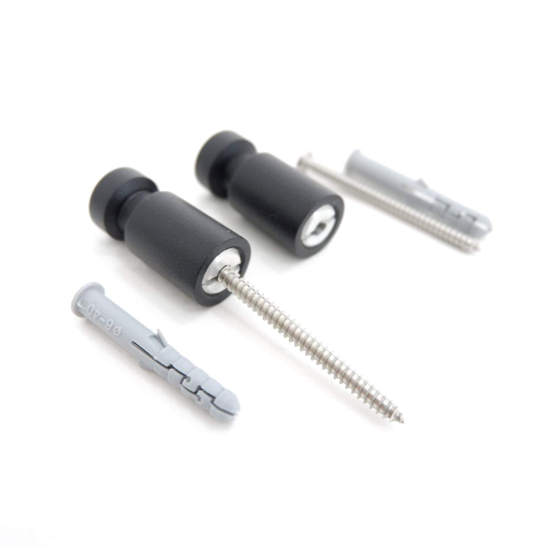 タオル掛け｜AIVO MB タオルフックS 2個セット ループタオルフック 壁設置タイプ 直径1.6cm 長さ3.5cm タオルフックS 2個入 18/10ステンレス製 マットブラック 40444
