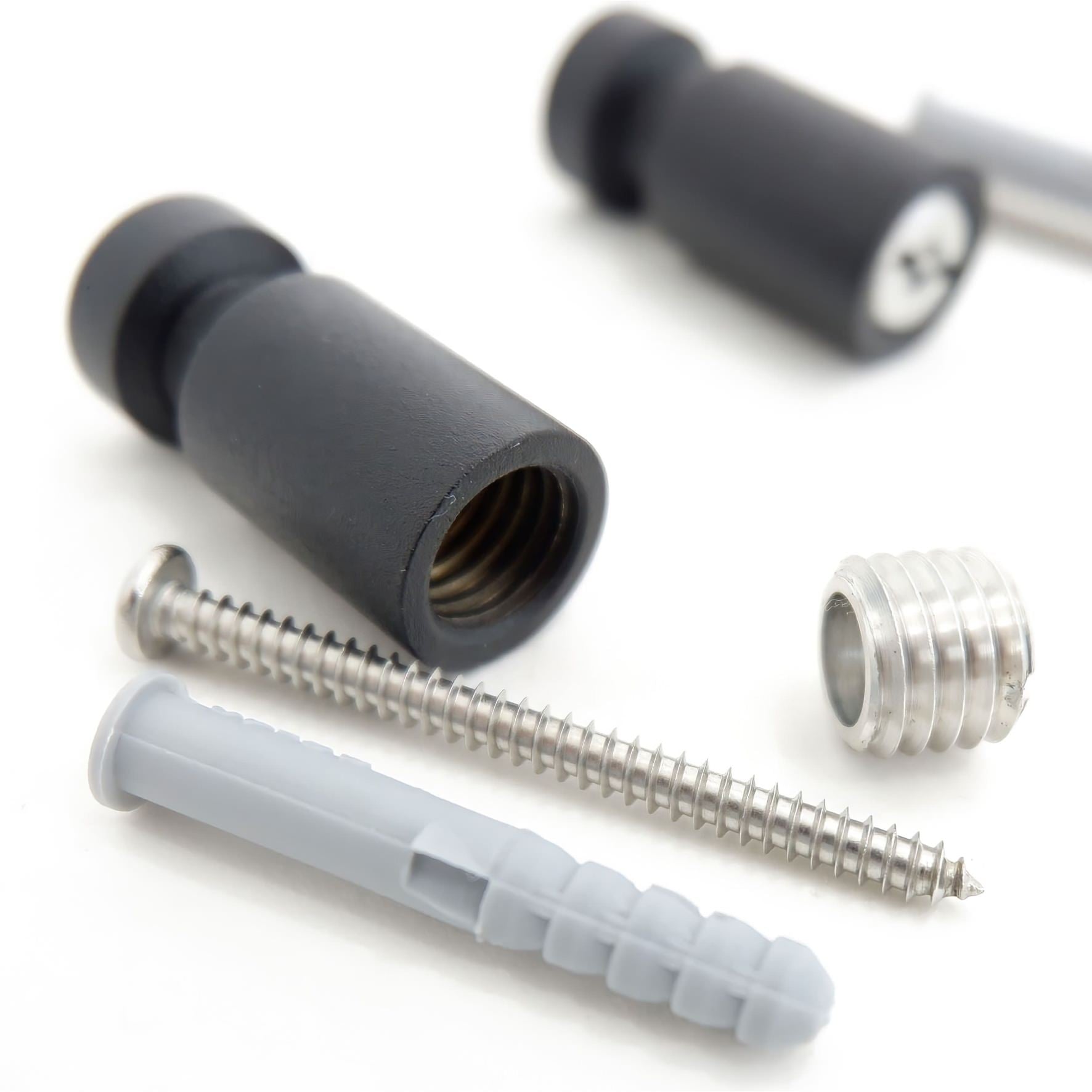 タオル掛け｜AIVO MB タオルフックS 2個セット ループタオルフック 壁設置タイプ 直径1.6cm 長さ3.5cm タオルフックS 2個入 18/10ステンレス製 マットブラック 40444