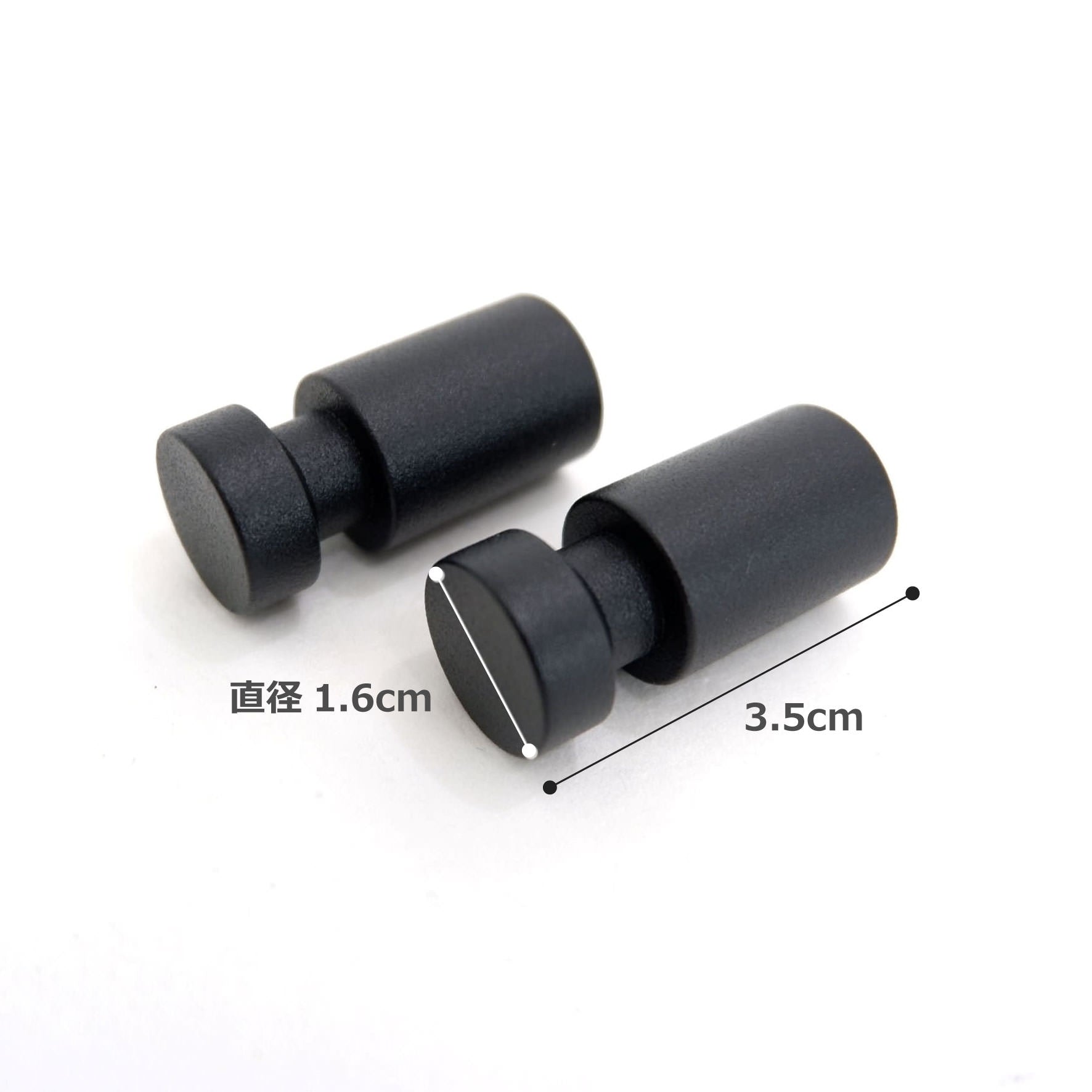 タオル掛け｜AIVO MB タオルフックS 2個セット ループタオルフック 壁設置タイプ 直径1.6cm 長さ3.5cm タオルフックS 2個入 18/10ステンレス製 マットブラック 40444