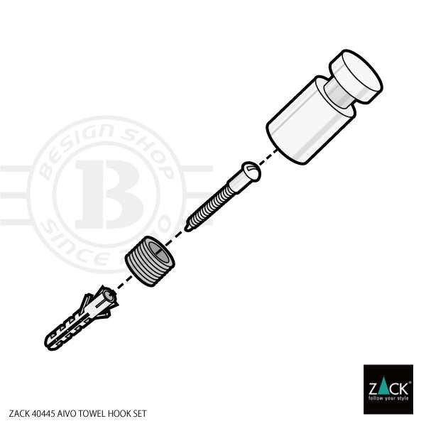 ZACK 40445 AIVO タオルフックM 2個入