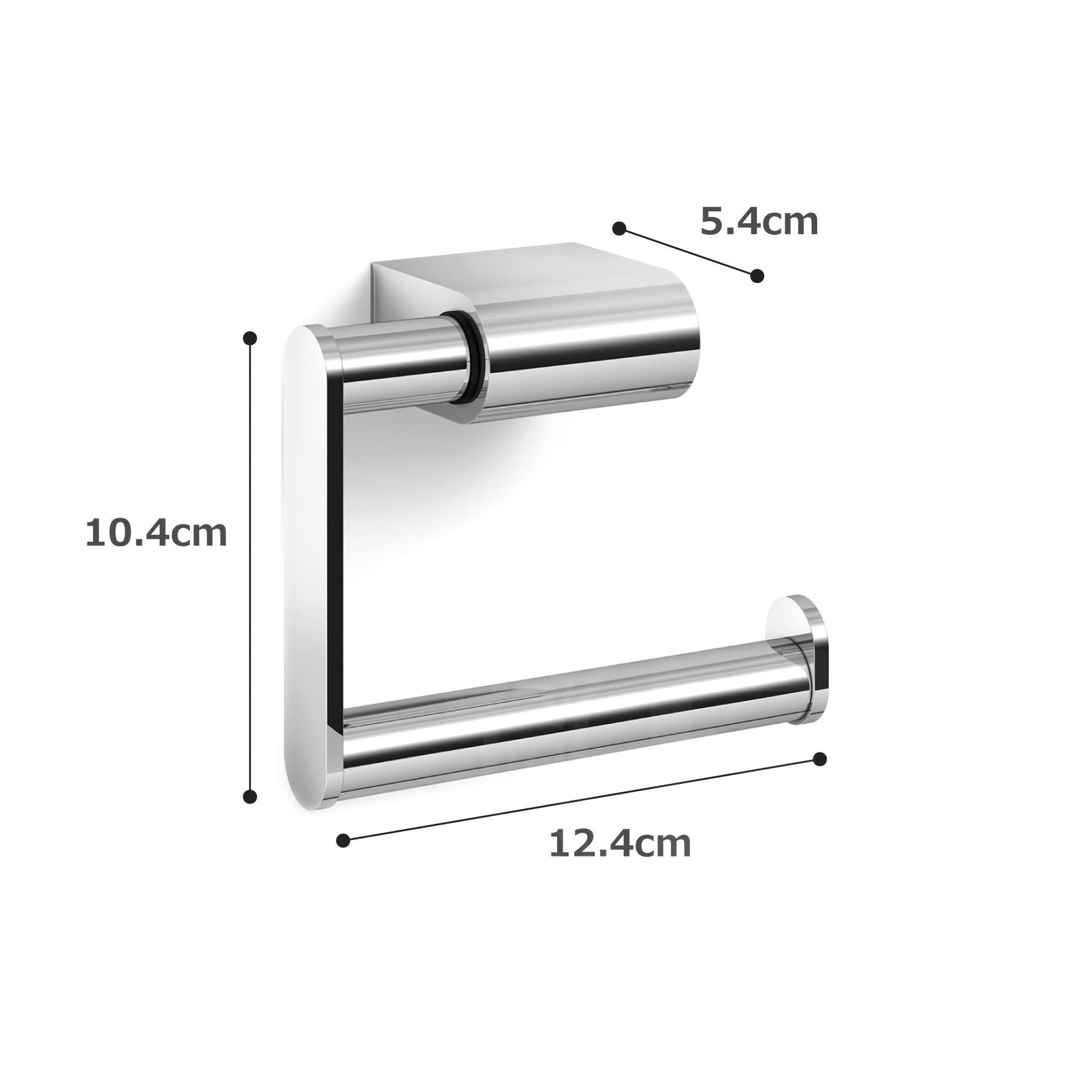 トイレットペーパーホルダー｜ATORE MP ペーパーホルダー ペーパーストッカー 壁設置タイプ 幅12.4cm 高さ10.4cm 奥行き5.4cm 18/10ステンレス製 ミラーポリッシュ仕上げ 40471