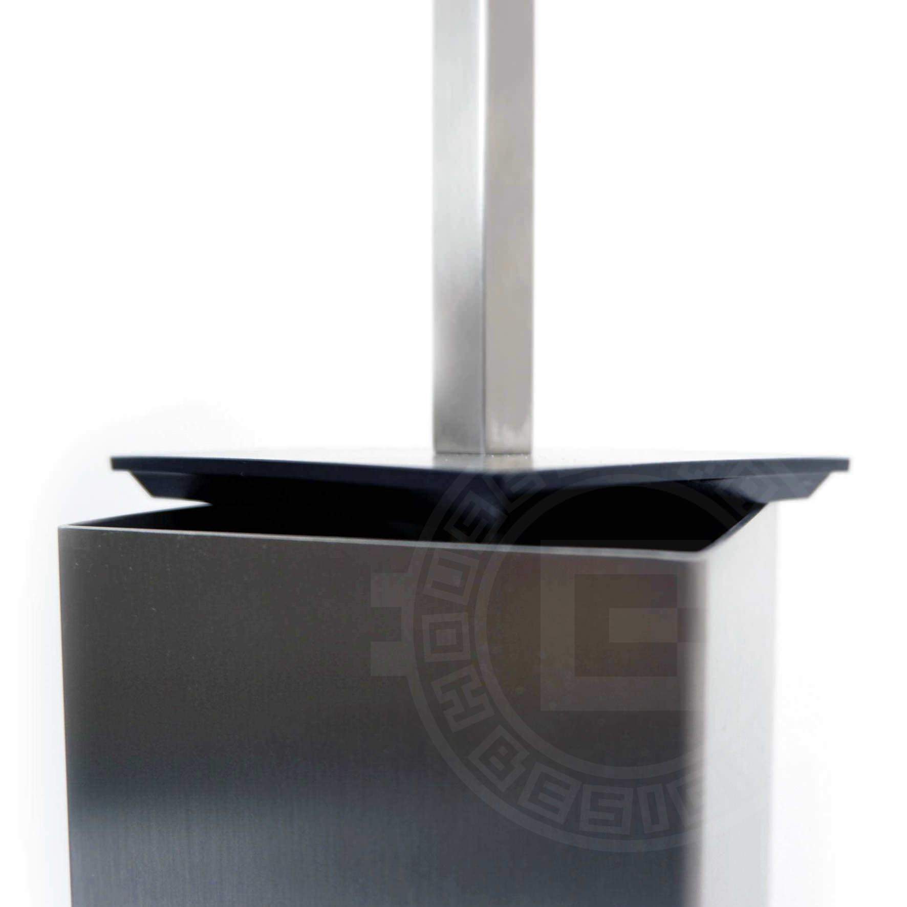 トイレブラシ｜CARVO HL 床置きタイプ トイレ掃除 長さ41.7cm ケース幅8cm ケース奥行き8cm 18/10ステンレス製 ヘアライン仕上げ 40489