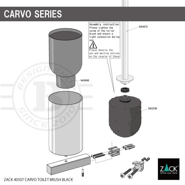トイレブラシ｜CARVO MB 18/10ステンレス製 マットブラック 40507 -