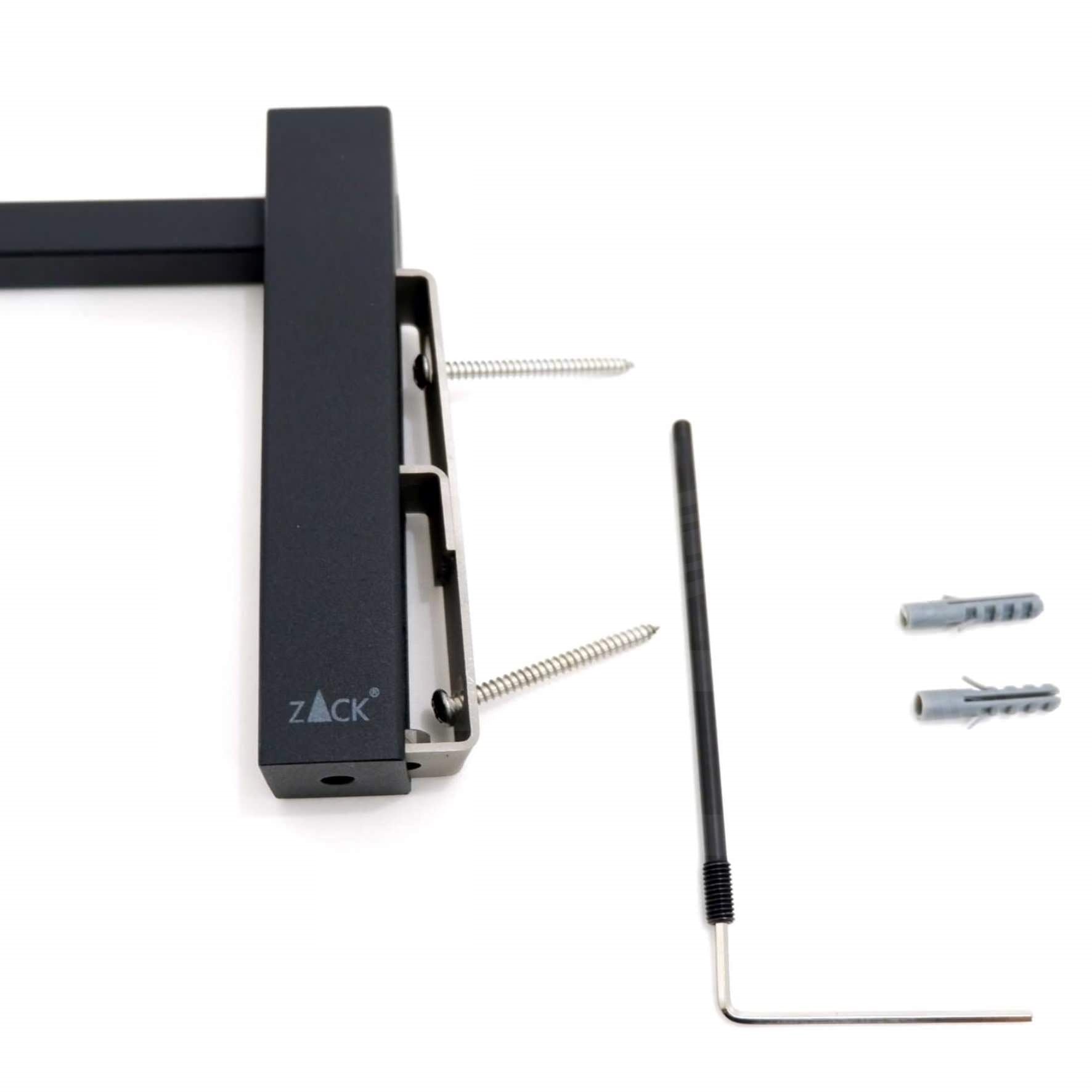 タオル掛け｜CARVO MB タオルホルダー タオルレール タオルハンガー 壁設置 幅2.1cm 高さ12cm 長さ44cm 18/10ステンレス製 マットブラック 40511