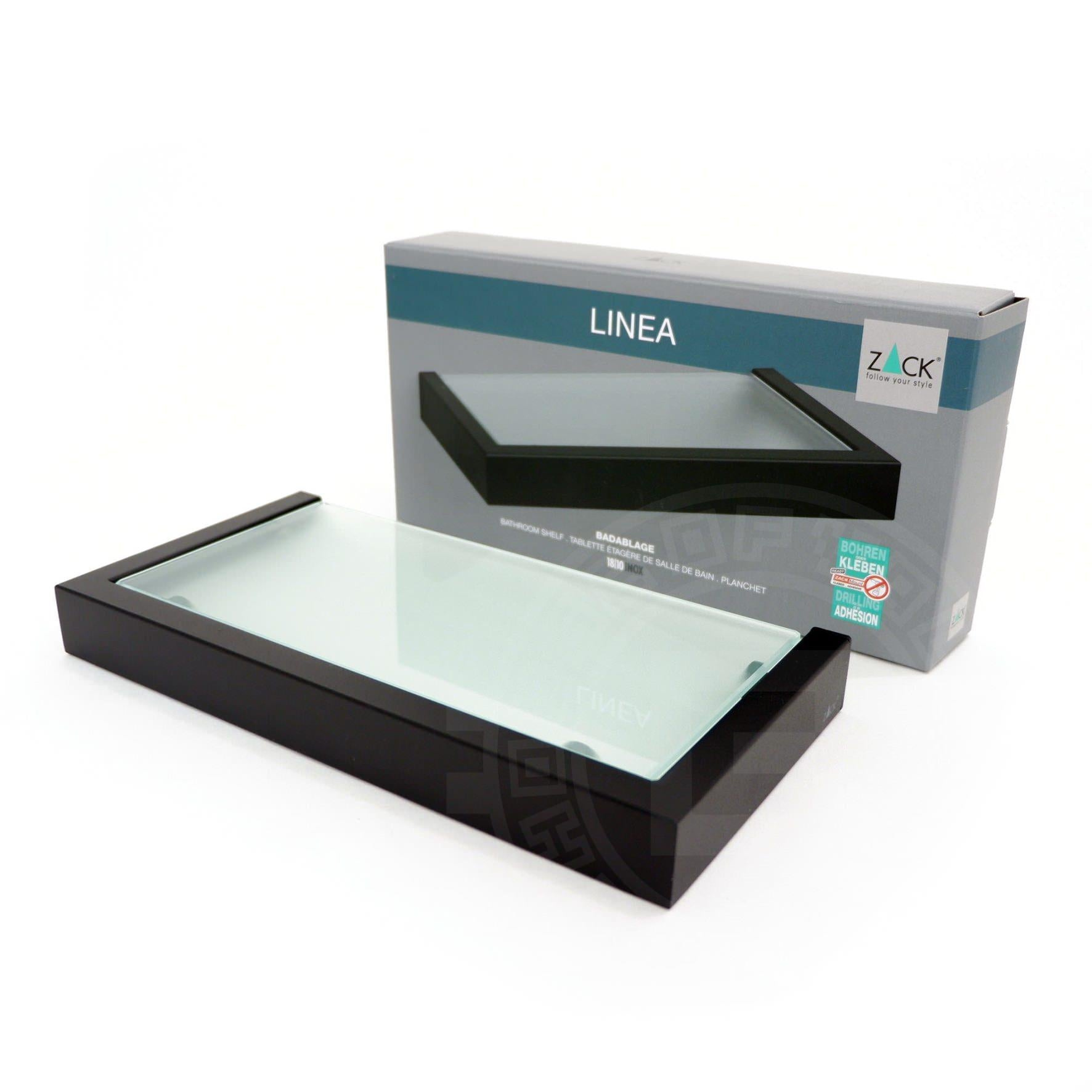 バスルームシェルフ｜LINEA MB ガラスのシェルフ シャワーラック バスルームラック バス収納備品置き 洗面収納 壁設置タイプ 幅26.5cm 高さ3cm 奥行き13cm 18/10ステンレス製 マットブラック 40573