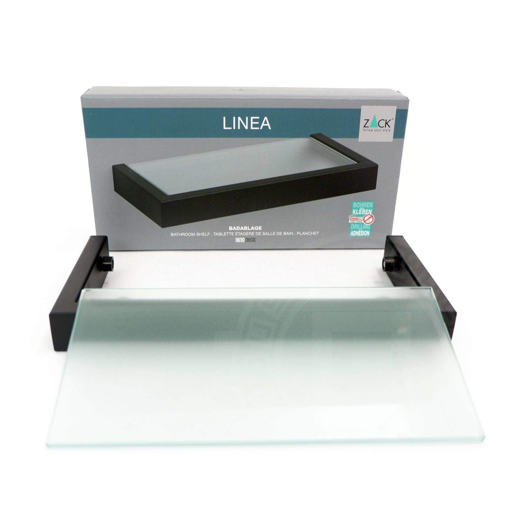 バスルームシェルフ｜LINEA MB ガラスのシェルフ シャワーラック バスルームラック バス収納備品置き 洗面収納 壁設置タイプ 幅26.5cm 高さ3cm 奥行き13cm 18/10ステンレス製 マットブラック 40573