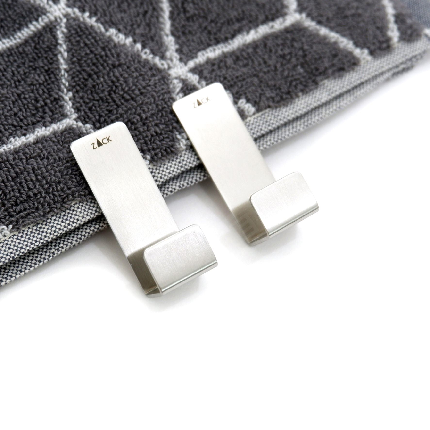 タオル掛け｜POTES HL タオルフックS 2個入 ループタオルフック 接着シールタイプ 高さ5.5cm 幅2cm 18/10ステンレス製 ヘアライン仕上げ 40608