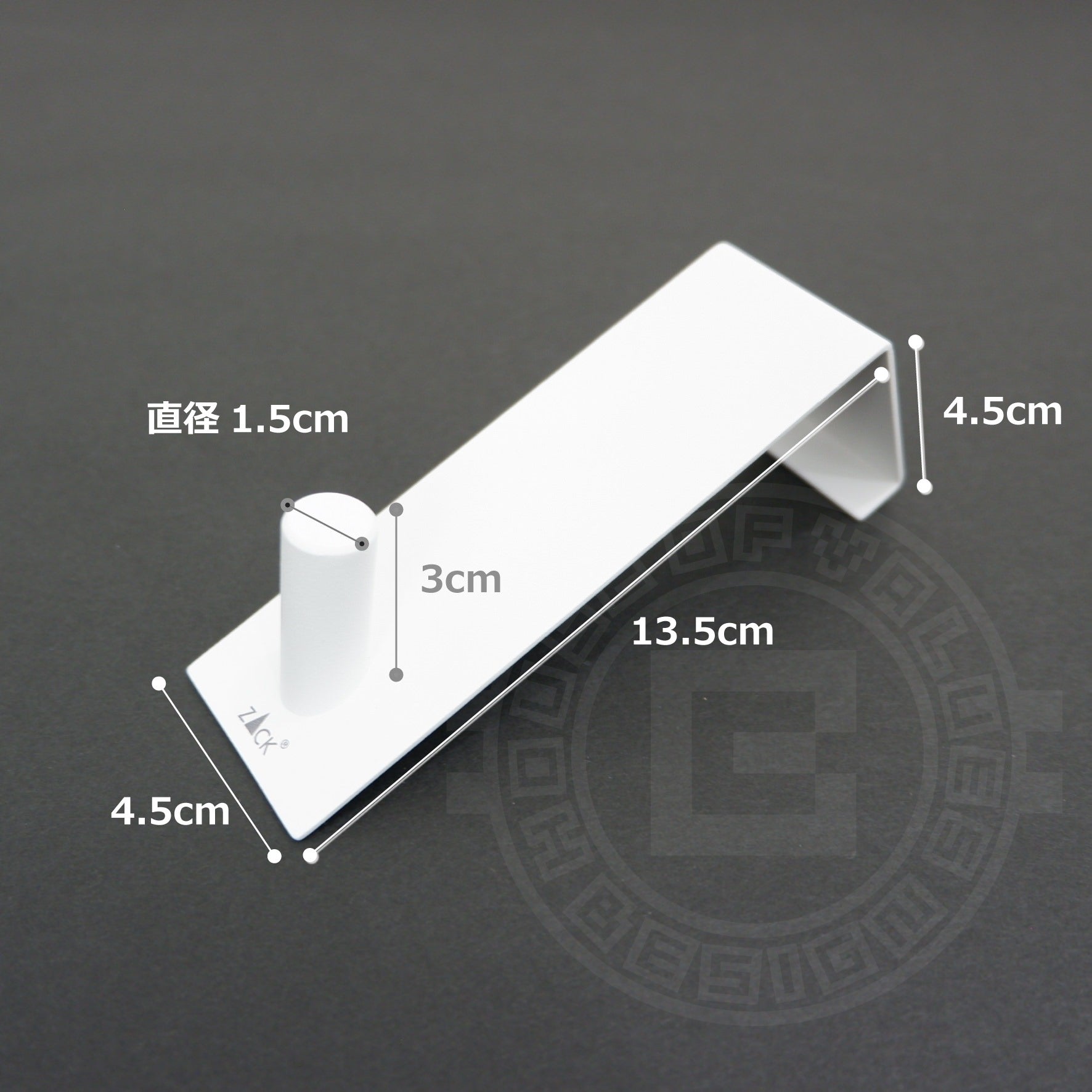 ドアフック｜EXIT MW 衣類フック 帽子掛け 41mm幅ドア用 高さ13.5cm 18/10ステンレス製 マットホワイト 40831