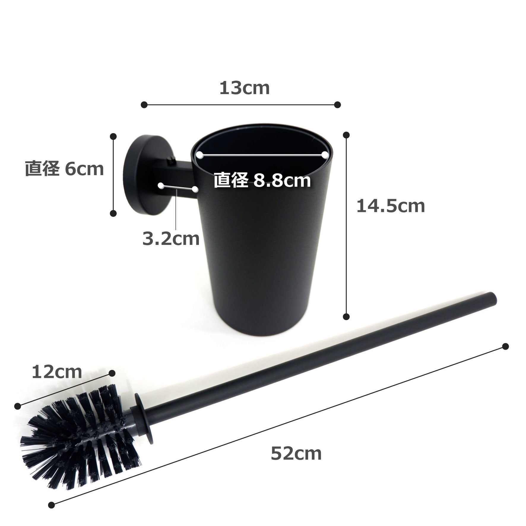 トイレブラシ｜ZACK 40852 SCALA MB 壁設置タイプ トイレ掃除 長さ52cm