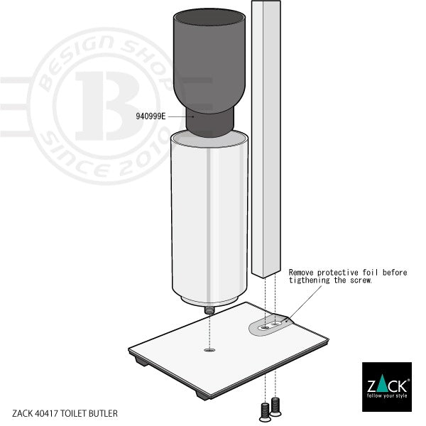 [サンプル品] ZACK 40417B ATORE ドイツZACK社製モダンデザインのトイレットバトラー HL [在庫あり]