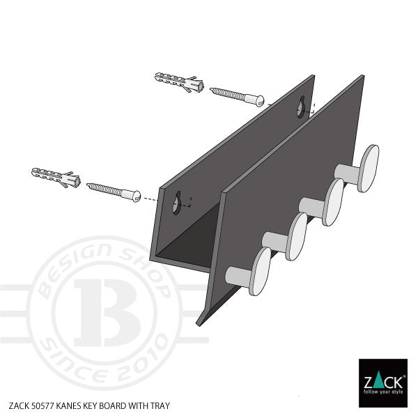 キーボードトレイ｜ZACK 50577 KANES MB 鍵収納ケース 鍵収納 キースタンド キャビネット 高さ6cm 幅30cm 奥行き4.8cm 18/10ステンレス製 マットブラック