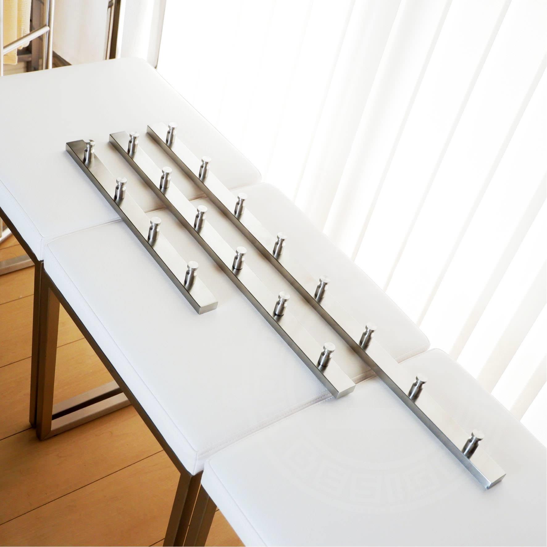 コートラック｜ACCOLO HL コートフック ハンガー掛け コート用フック 4本フック 長さ40cm 高さ3cm 厚み1.5cm フック長さ3cm 18/10ステンレス製 ヘアライン仕上げ 50657