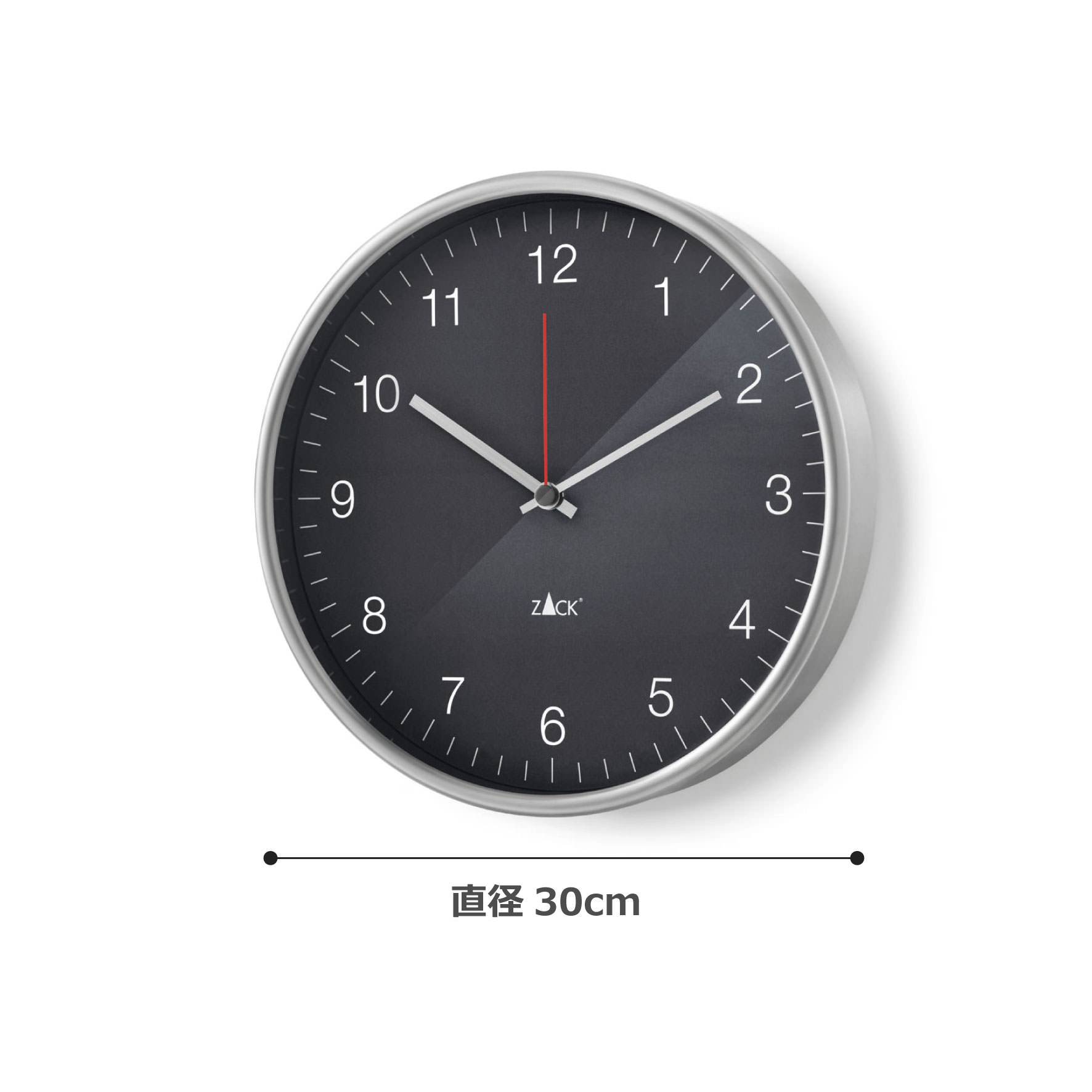 ウォールクロック｜PALLA HL 壁掛け時計 ステップ式 直径30cm 18/10ステンレス製 ヘアライン仕上げ 60024