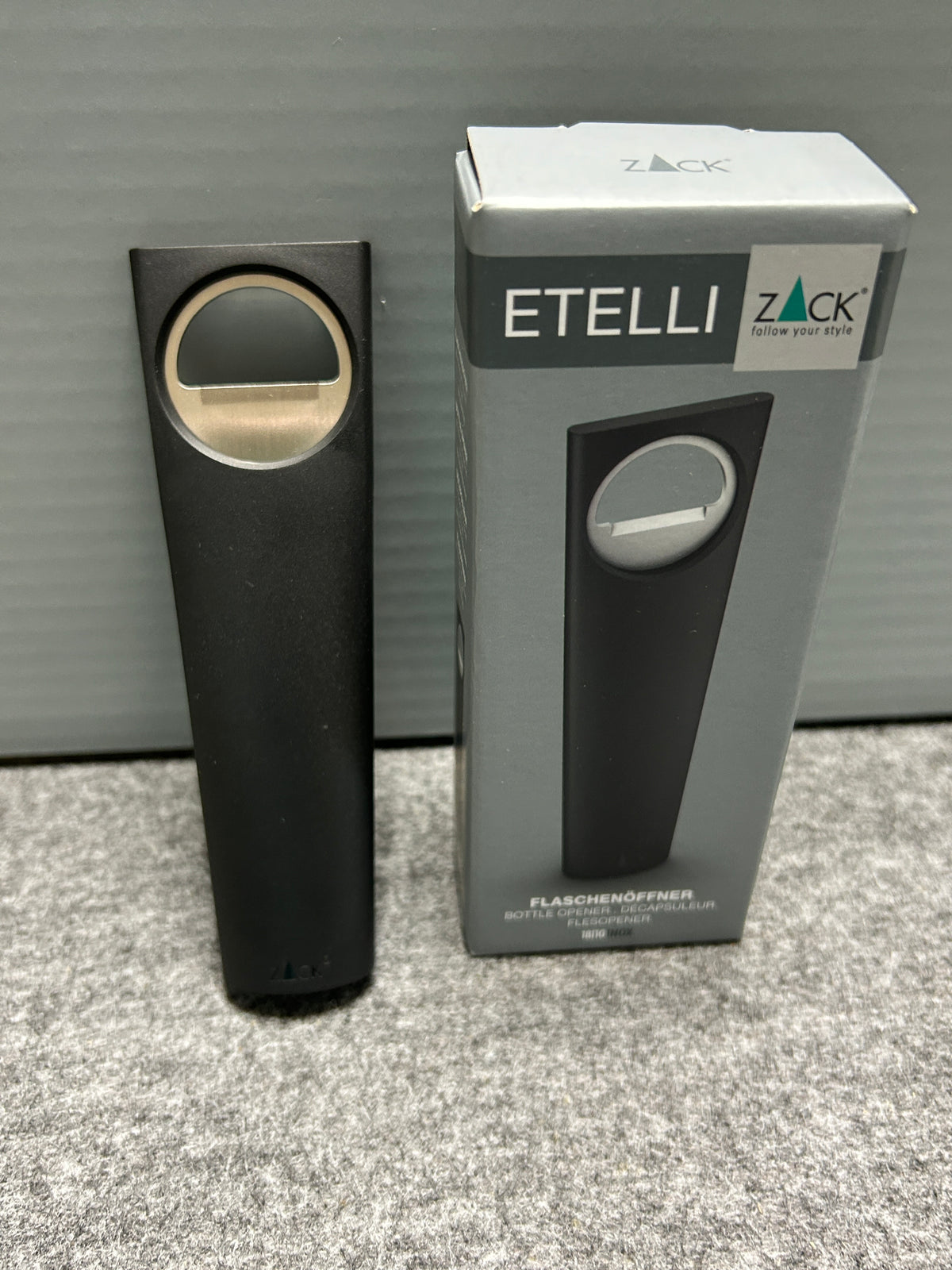 [SAMPLE] ボトルオープナー｜ZACK 20573 ETELLI HL 栓抜き 超軽量 高さ14.3cm 幅4.5cm 18/10ステンレス製 ヘアライン仕上げ [在庫あり]