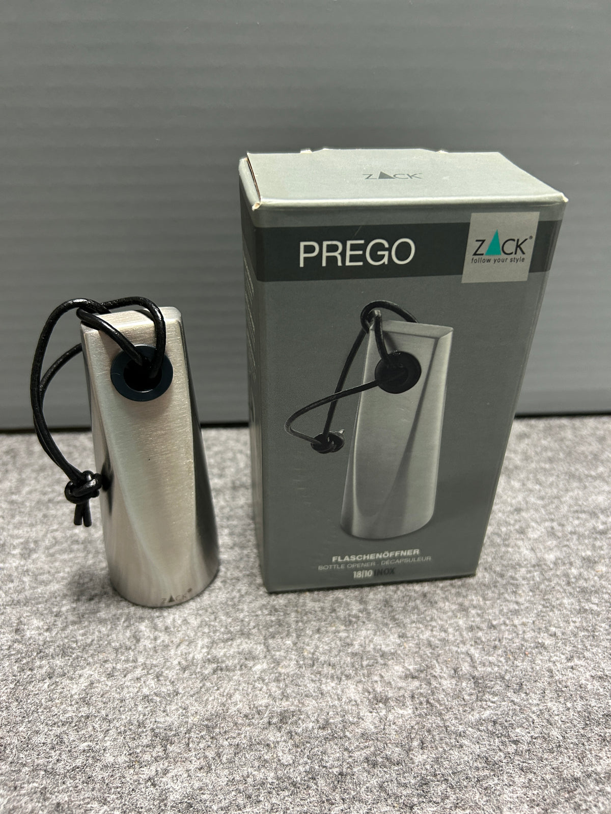 [SAMPLE] ボトルオープナー｜ZACK 20568 PREGO HL 栓抜き 高さ10cm 幅4cm 18/10ステンレス製 ヘアライン仕上げ H2-69 [在庫あり]