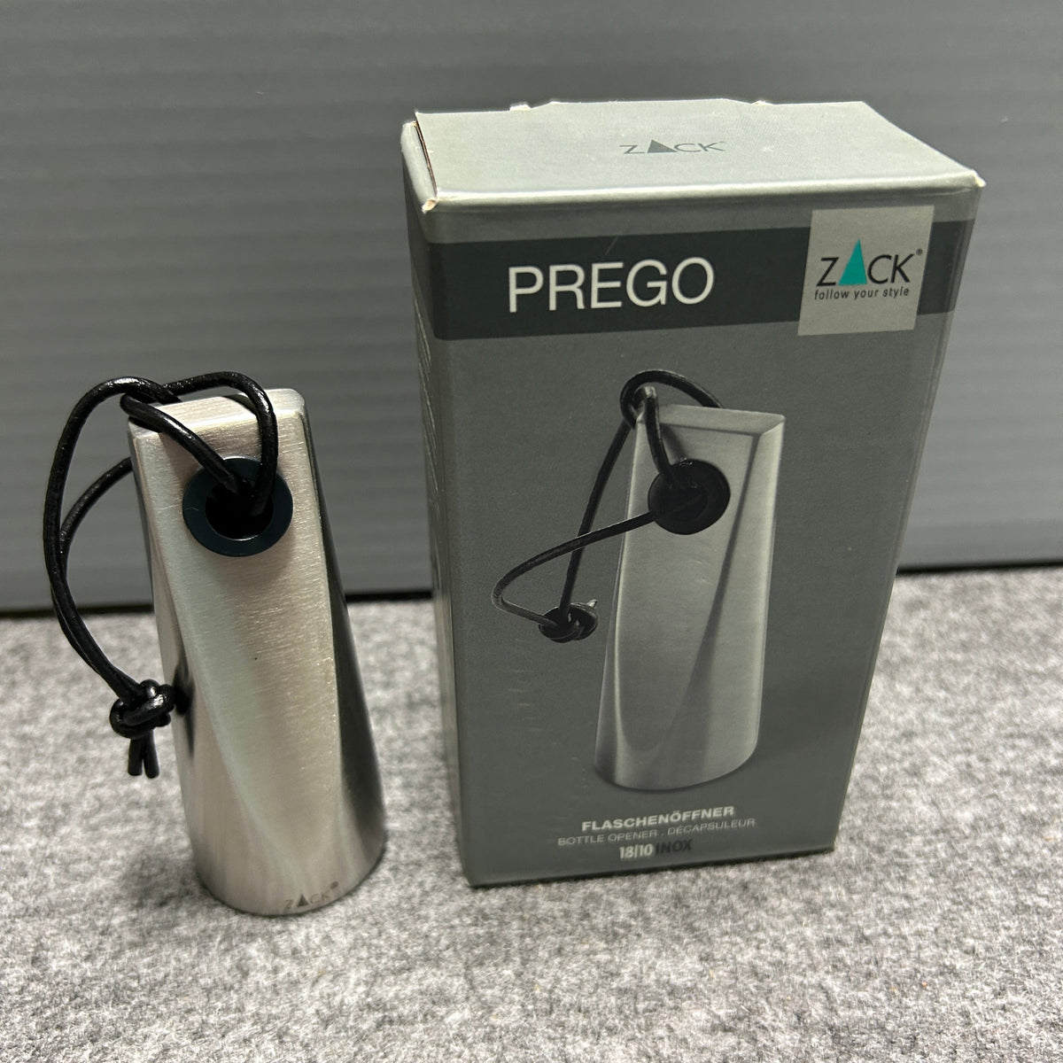 [SAMPLE] ボトルオープナー｜ZACK 20568 PREGO HL 栓抜き 高さ10cm 幅4cm 18/10ステンレス製 ヘアライン仕上げ H2-69 [在庫あり]