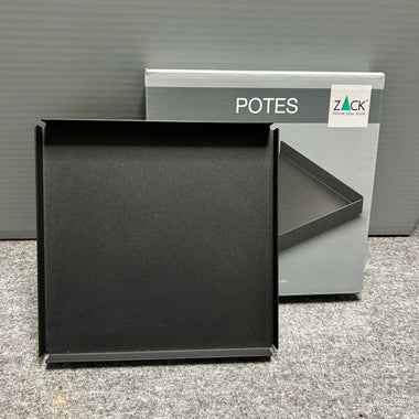 [SAMPLE] トレイL｜ZACK 40538 POTES MB 小物入れ コスメケース 洗面収納 幅20cm 高さ2cm 奥行き20cm 18/10ステンレス製 マットブラック [在庫有り]