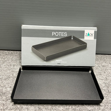 [SAMPLE] トレイS｜ZACK 40539 POTES MB 小物入れ コスメケース 洗面収納 幅20cm 高さ2cm 奥行き10cm 18/10ステンレス製 マットブラック H2-38 [在庫有り]