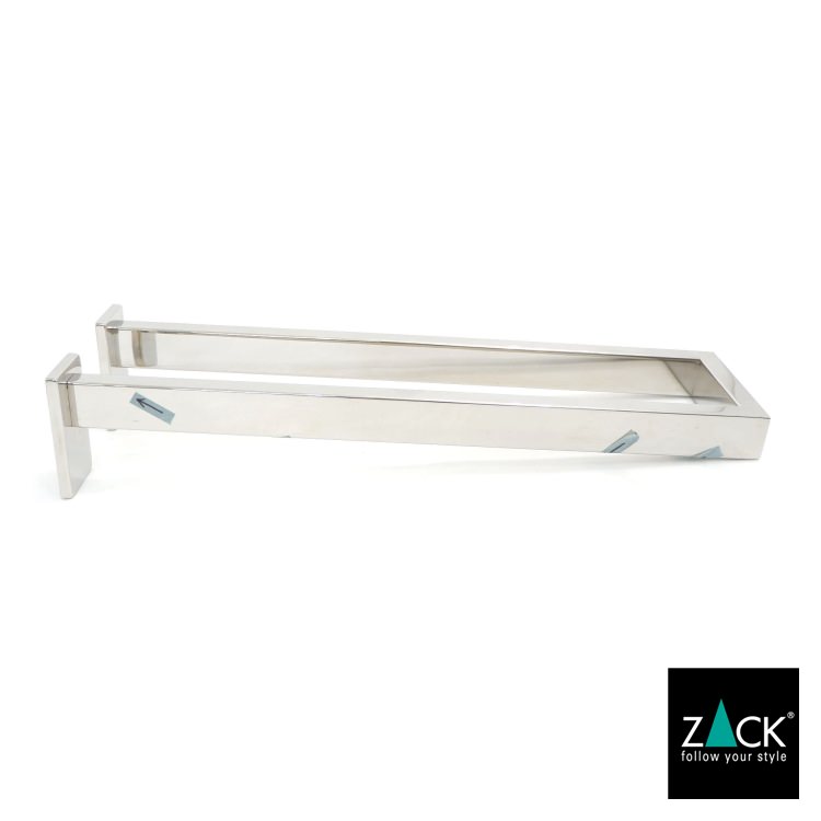 ZACK 40002D バスルームシェルフ：壁取付用の長方形シェルフを斜めから見た全体