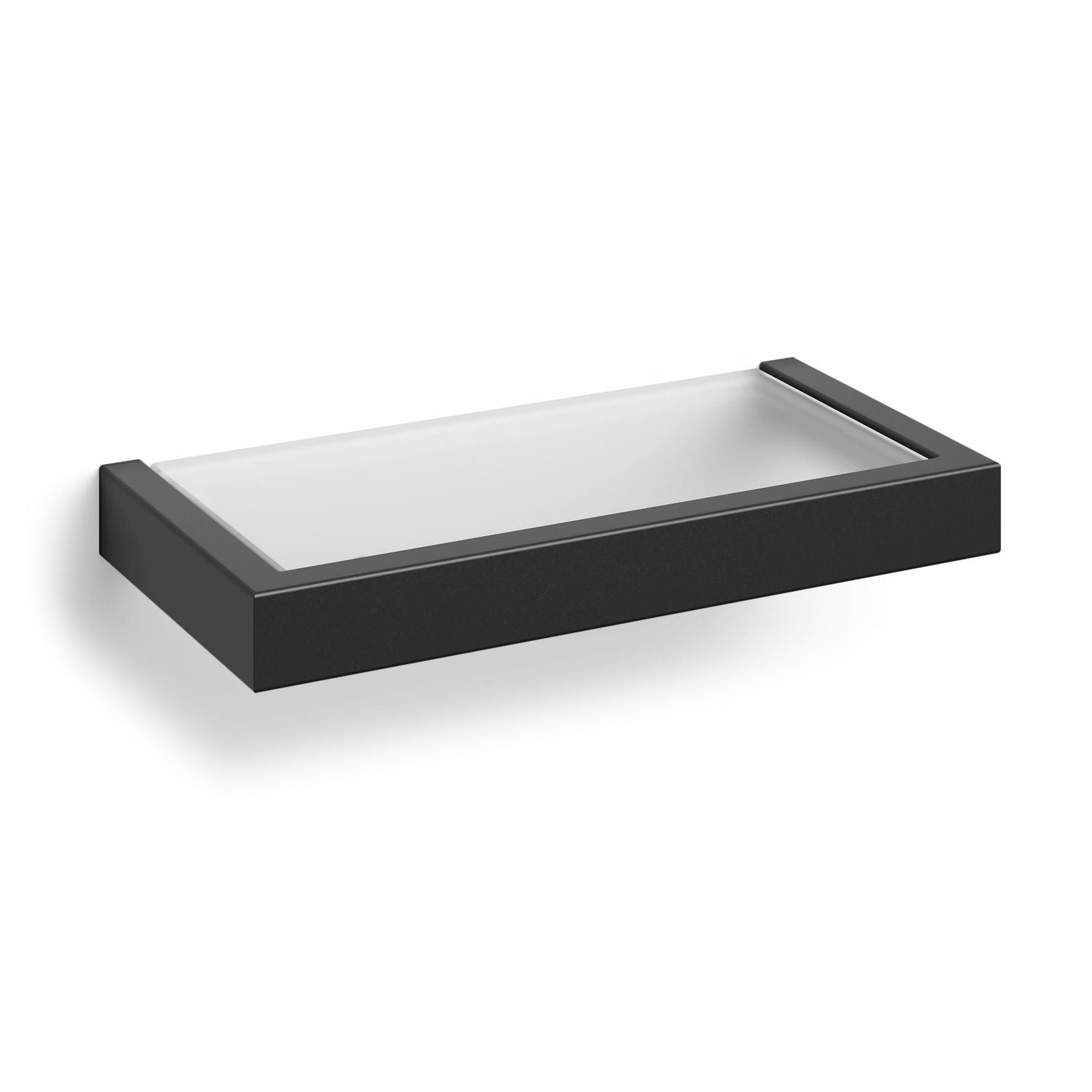 バスルームシェルフ｜LINEA MB ガラスのシェルフ シャワーラック バスルームラック バス収納備品置き 洗面収納 壁設置タイプ 幅26.5cm 高さ3cm 奥行き13cm 18/10ステンレス製 マットブラック 40573